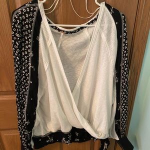 Free People Long Sleeve Tie Top